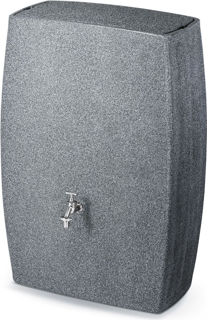 Regentonne Noblesse 275 Liter – Eckig, Granit Grau, Kindersicher