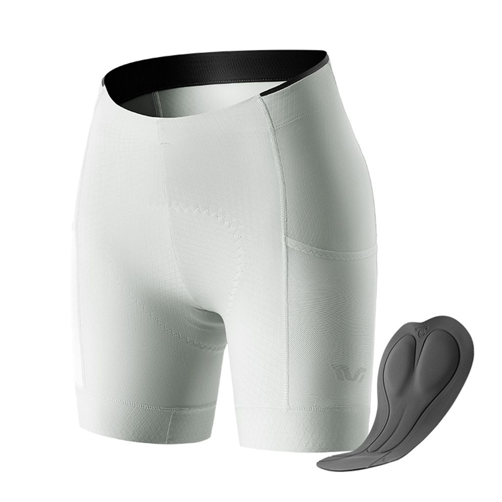ROCKBROS TVI Fahrradhose Damen Radlershorts 4D-gepolstert Radhose Fahrradshorts XL, Grau