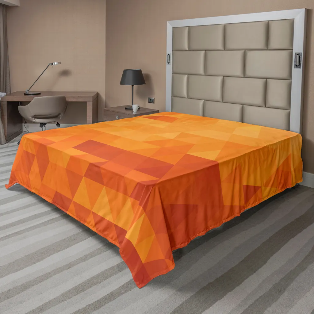 Drap plat pour décoration de chambre orange, grand format 266 x 260 cm
