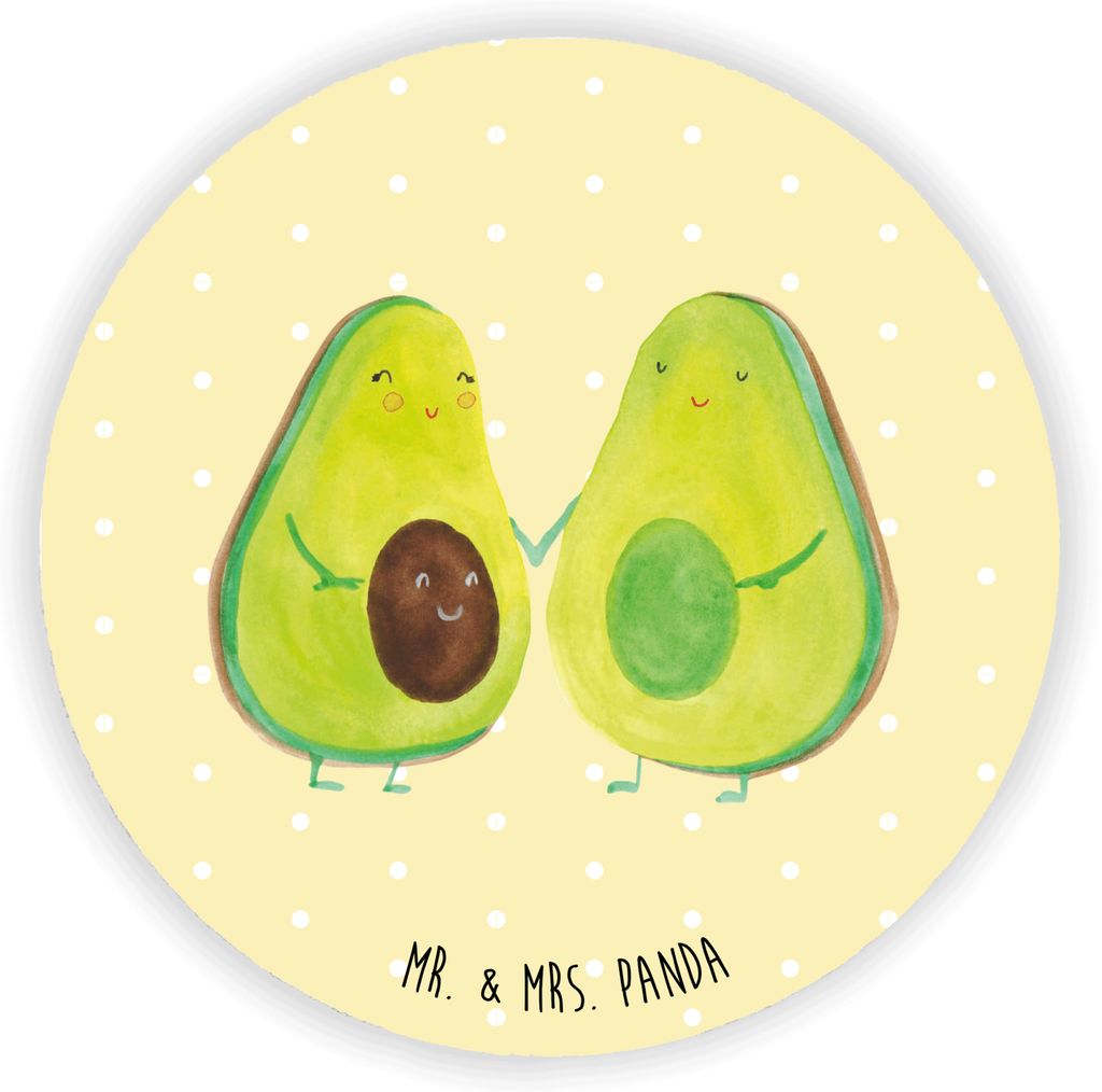 Mr. & Mrs. Panda magnet Avocado Pärchen - Gelb Pastell - Geschenk, pinnwand, Hochzeit, für magnettafel, Babyshower, Avocados, kühlschrank, Kinde...