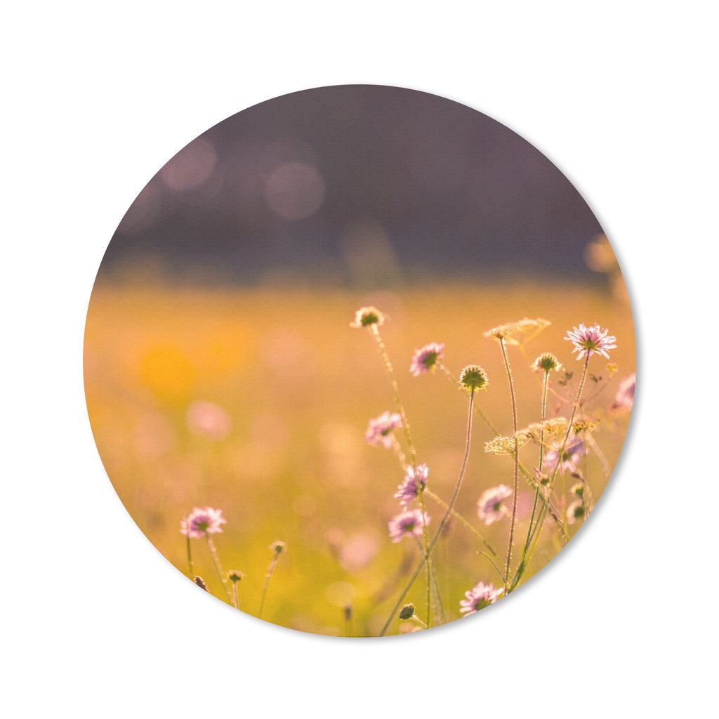 MuchoWow Mauspad Mousepad Blumen - Hell - Rosa 20x20 cm - Mousepads - Maus Mat - Pad - Mausunterlage - Schreibtischmatte