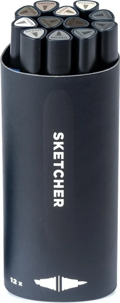Molotow Sketcher Set 12 Gris - Marqueurs rechargeables double pointe