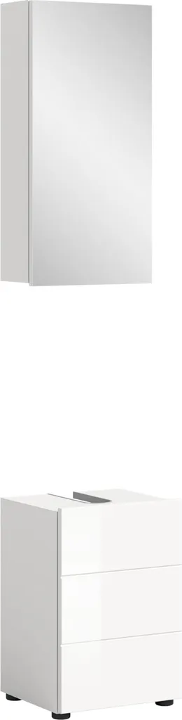 Ensemble Meuble-Lavabo Rootz 2 Pièces Blanc Gain de Place 38x190x34 cm