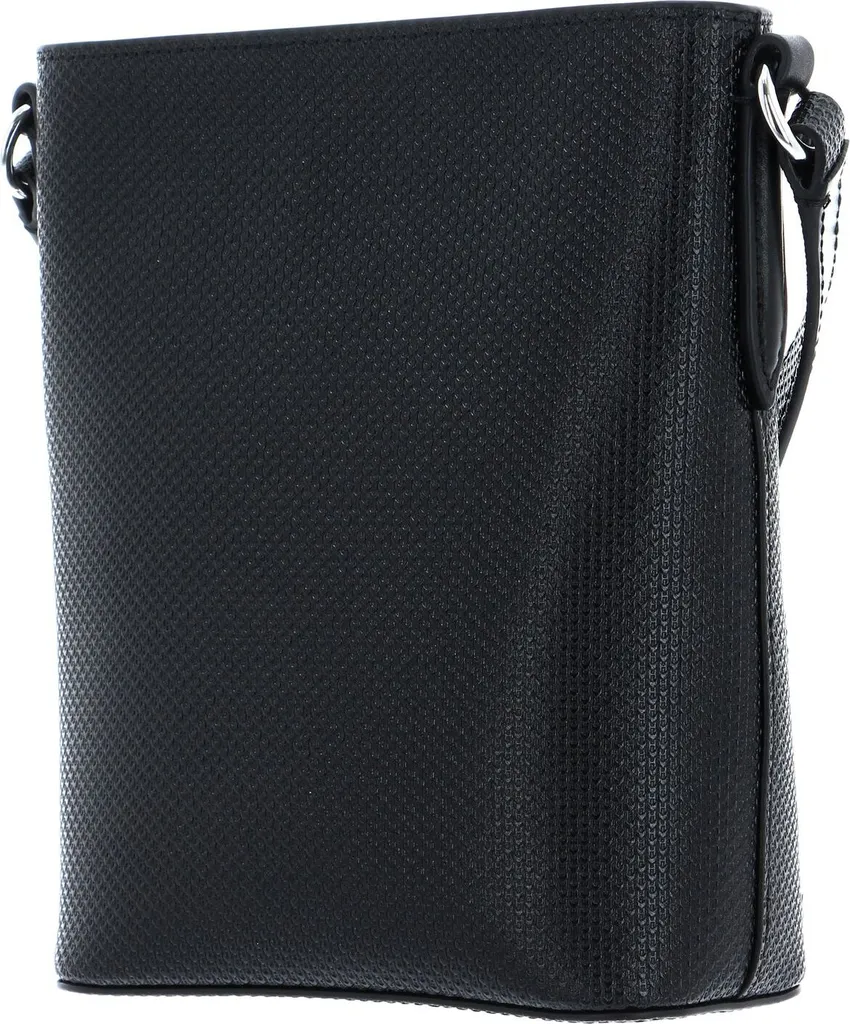 Lacoste Chantaco Classics Vertical Crossover Bag en Cuir Piqué Noir