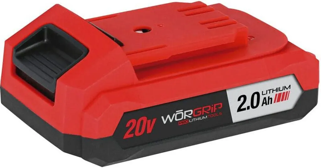 Batteria Worgrip 20V 2Ah Litio - Rosso Originale per Utensili Worgrip
