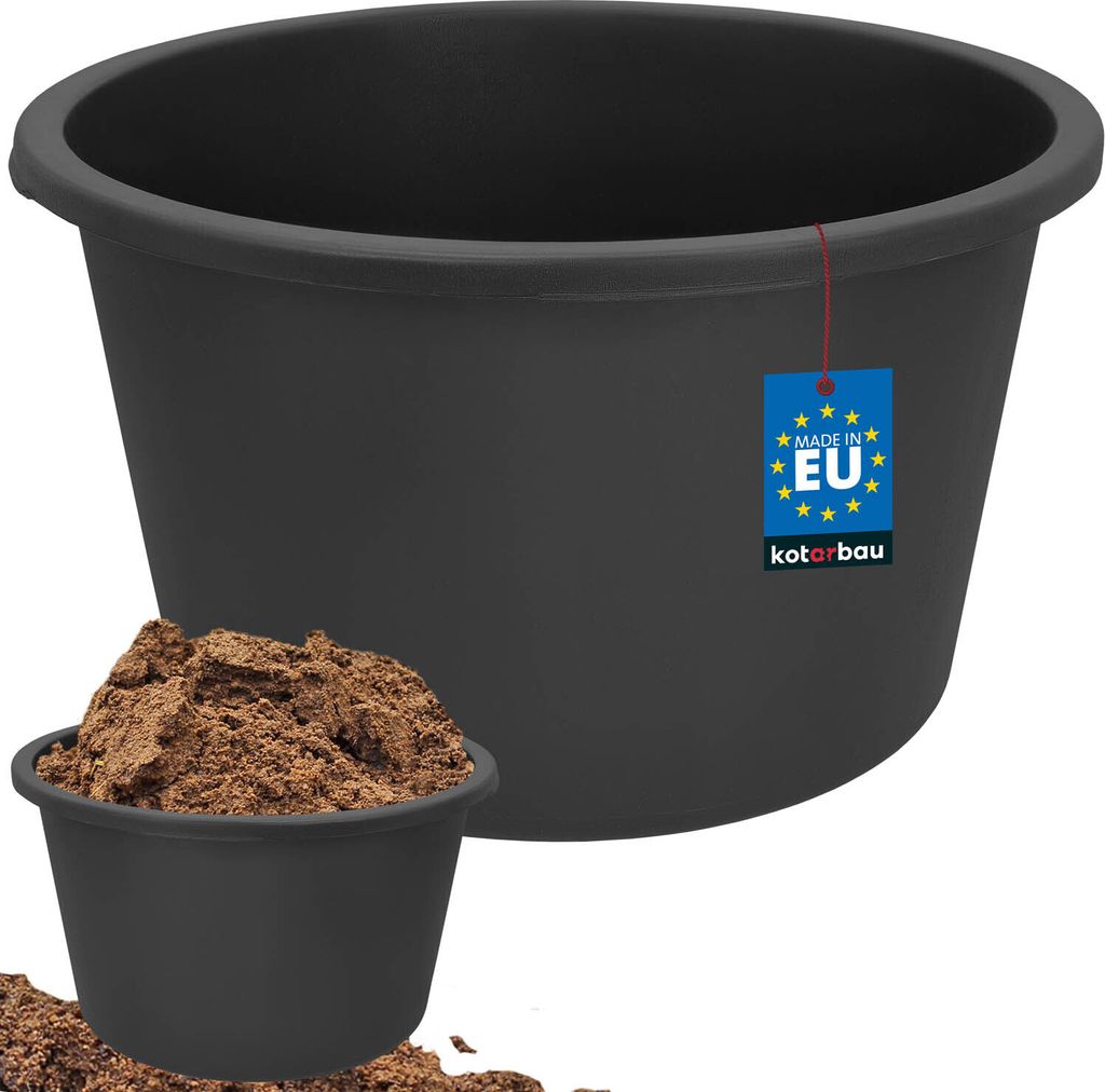 KOTARBAU® Mörtelkübel Mörteleimer Baueimer Rund Schwarz 45 Produktbild 