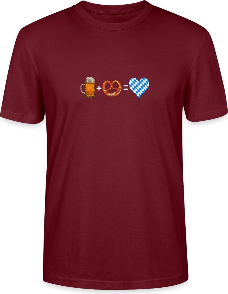 Spreadshirt Bier Und Breze Bayern Volksfest Uni Bio T-Shirt, S, Burgunderrot