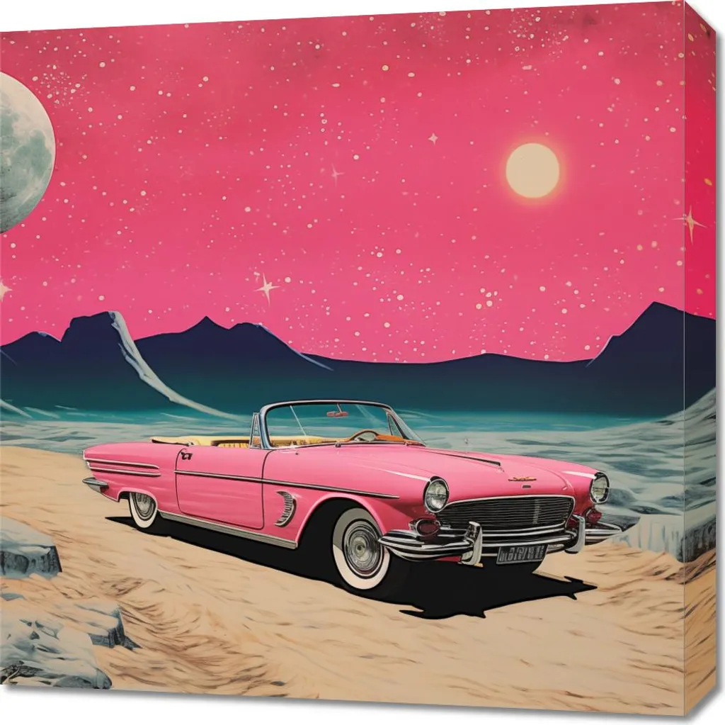 Quadro 60x60 cm Cabriolet nello spazio