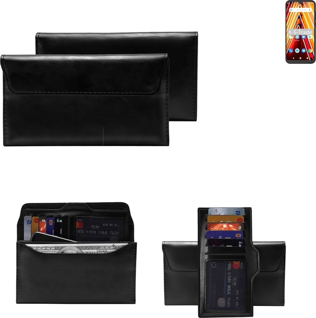 K-S-Trade Handy Hülle kompatibel mit Archos Oxygen 63 Schutz Hülle Tasche Schutz Case Handytasche Kunstleder schwarz, 1x