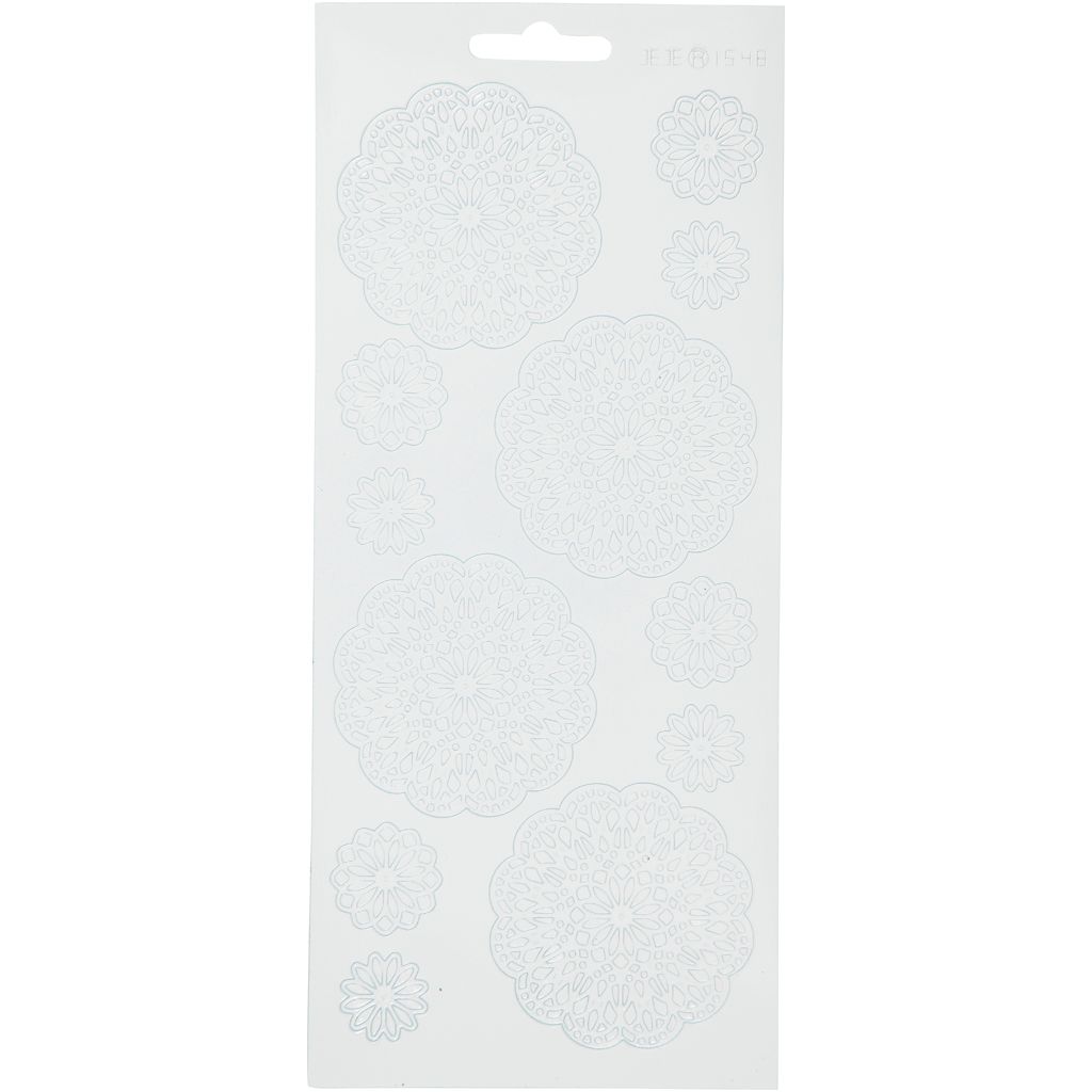 Creativ Firmenaufkleber, Blumen, Bogen 10x23 cm, weiß, 1 Bogen