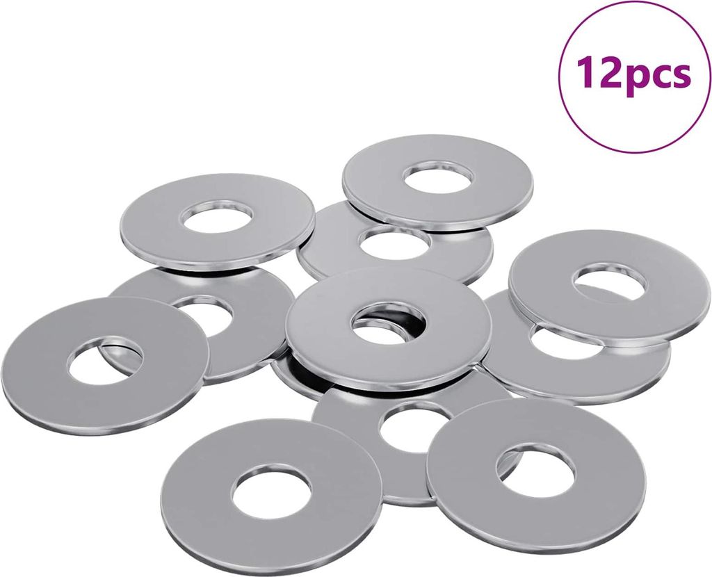 "2026 Moderne" geeignet für Flachscheiben 12 pcs, einfache Montage, Silber M6x18 mm Eisen - Garten & Heimwerken CC777168