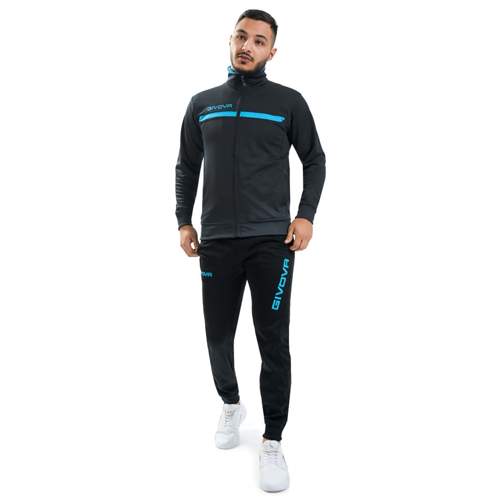 XS GRIGIO SC./TURCHESE|Givova One Full Zip Trainingsanzug TT012-2324