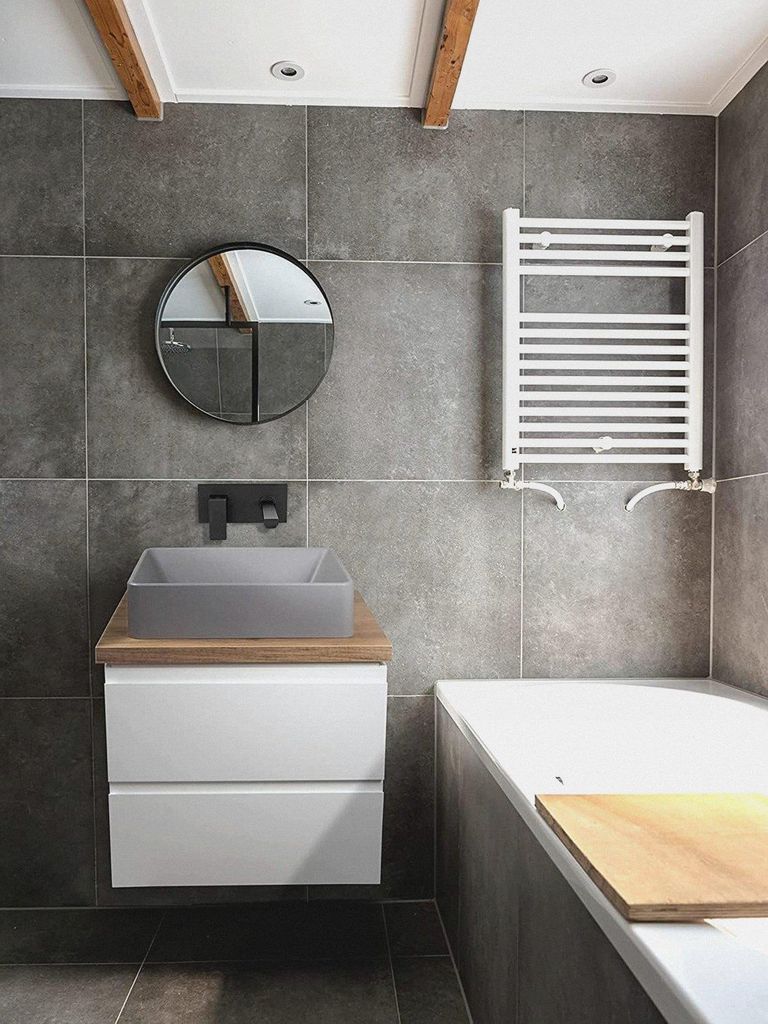Badmöbel 50x40 cm Weiß | Unterschrank Hängeschrank Wandschrank | Waschbeckenunterschrank mit Arbeitsplatte | 2 Schubladen | Gefräste Griffe | M...
