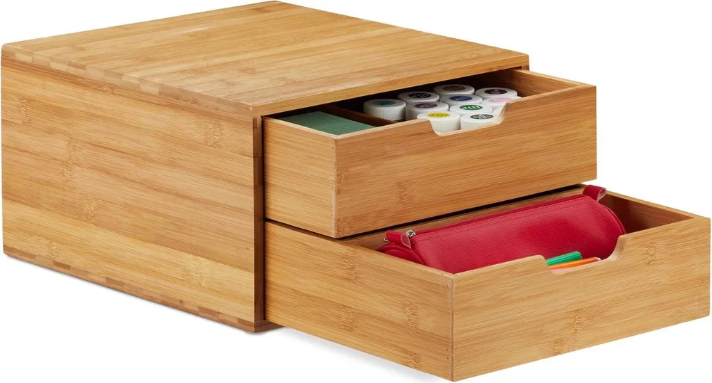 Organisateur de tiroir en bambou - Bac de rangement séparateur cuisine