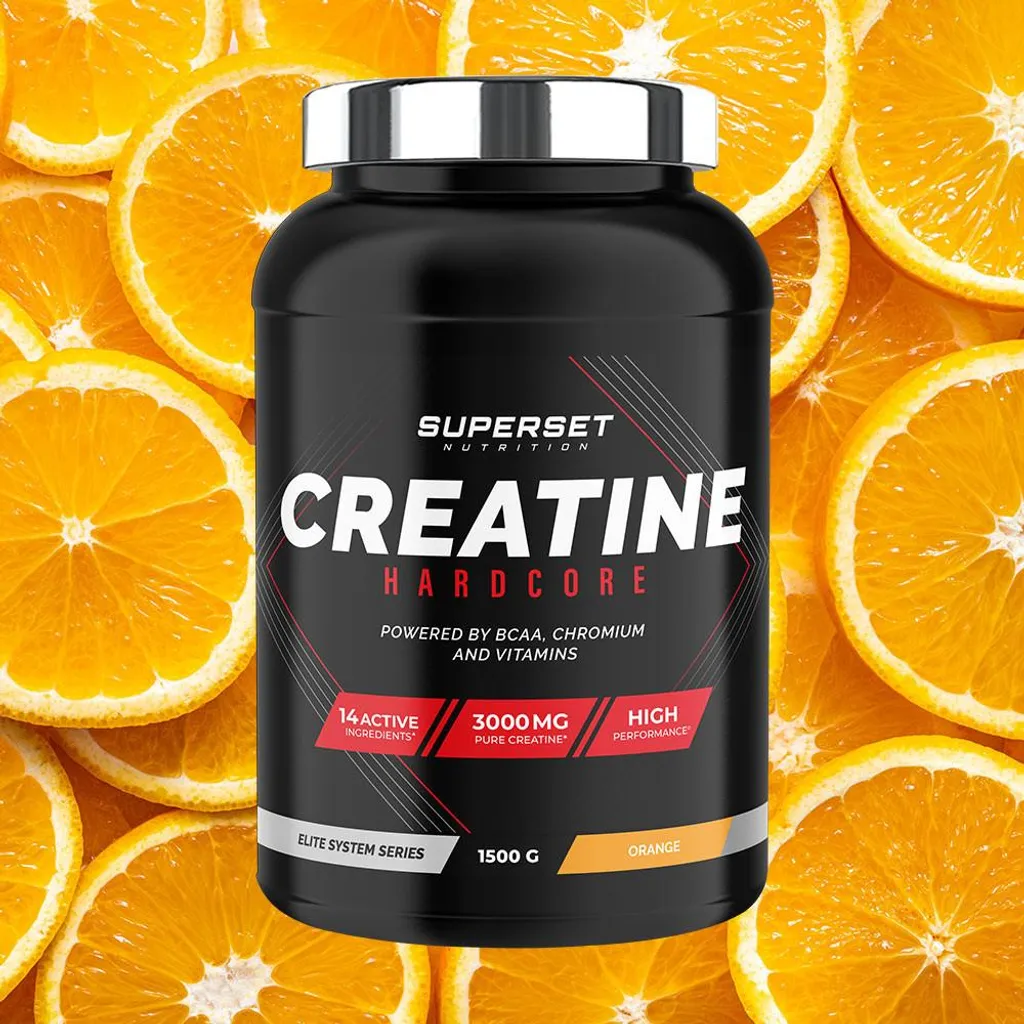 Créatine Hardcore Saveur Orange Formule Haute Assimilation 1.5kg