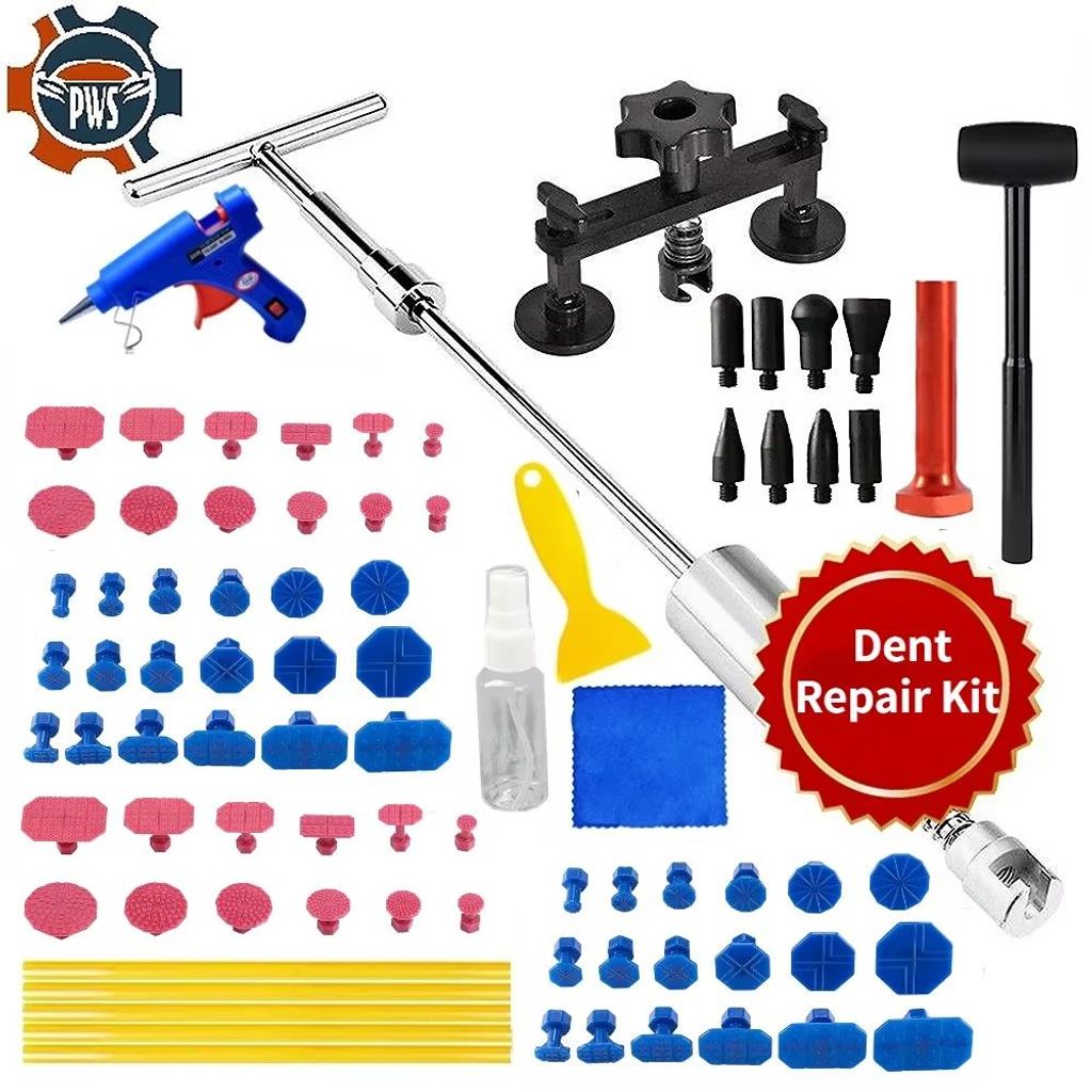 81-teiliges Set zur lackfreien Ausbeultechnik mit Hammer und Ausbeulwerkzeugen