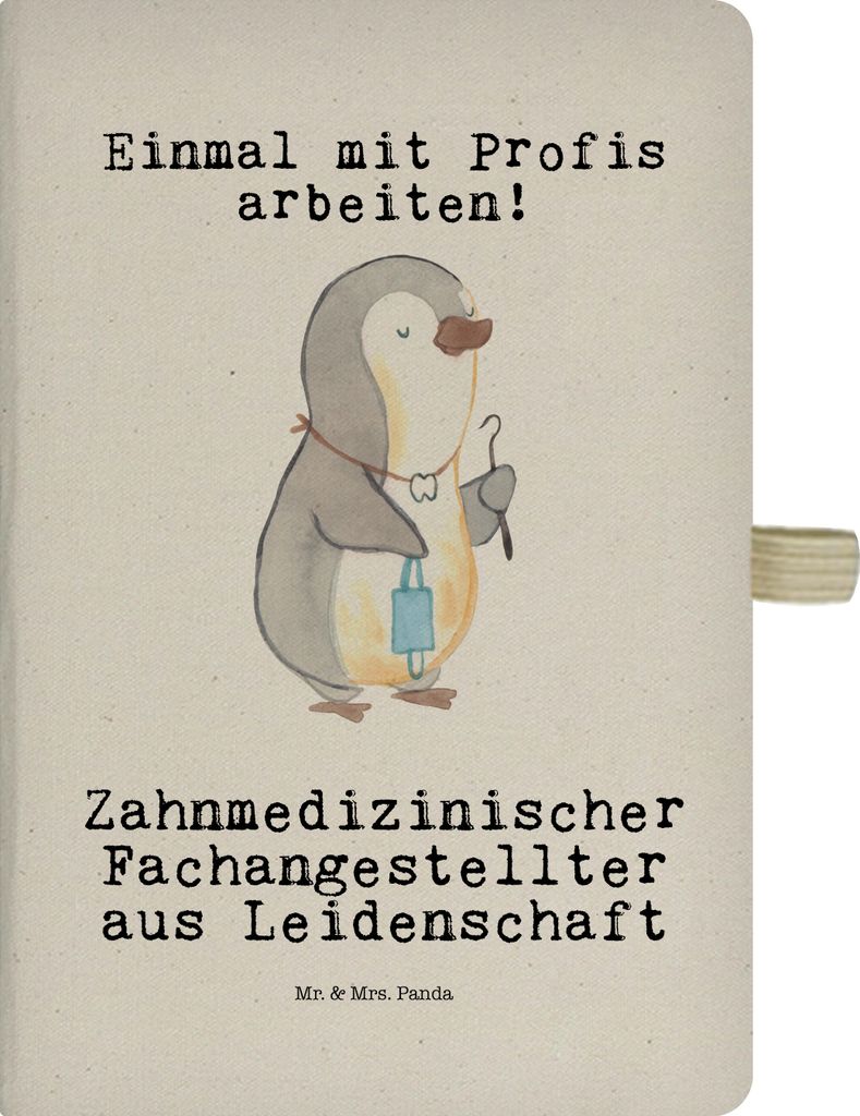 Mr. & Mrs. Panda Kladde Zahnmedizinischer Fachangestellter Leidenschaft - Transparent - Geschenk, Notizbuch A5, Journal, Tagebuch, Skizzenbuch