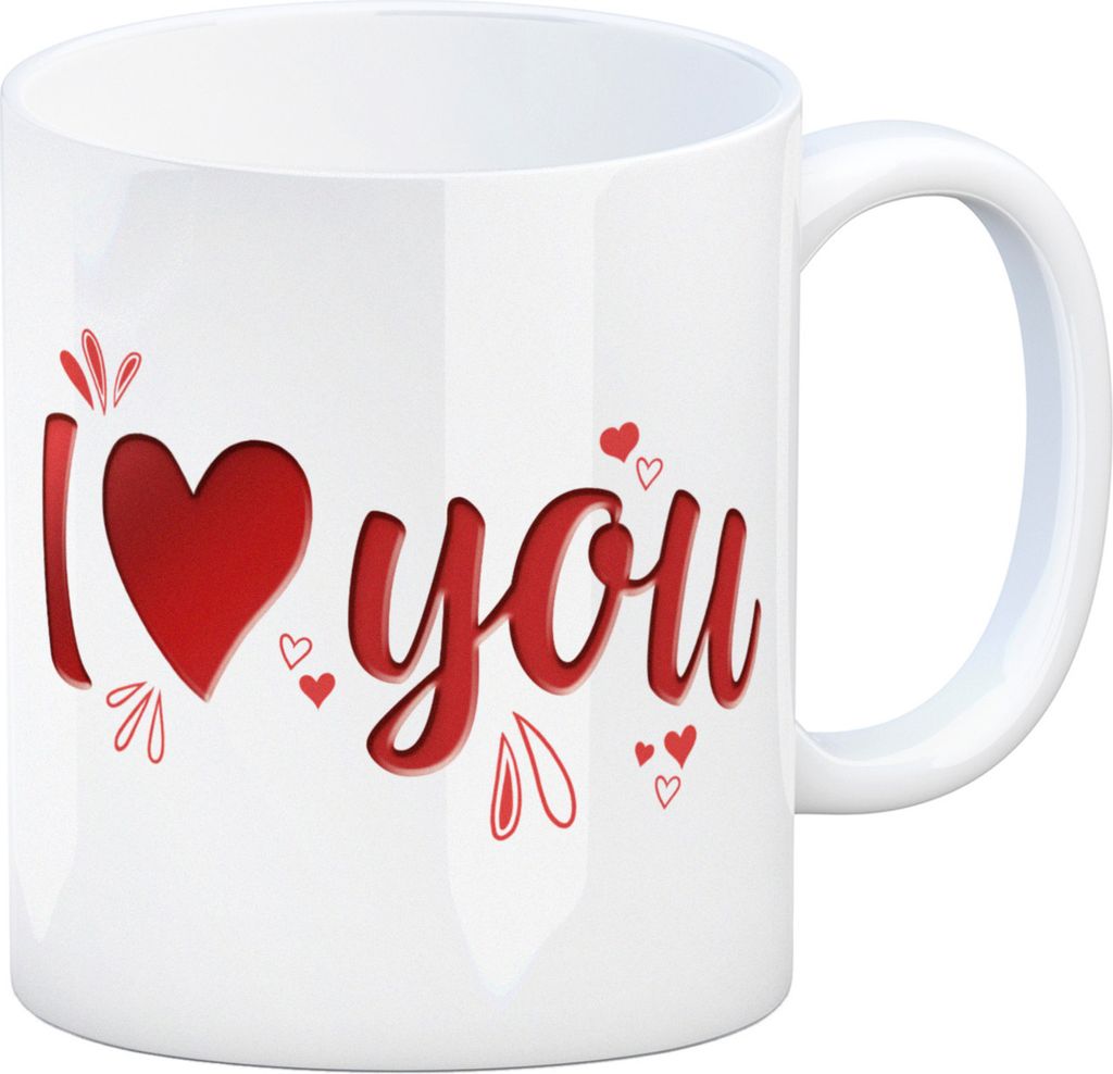 I love you Kaffeebecher mit Herz Motiv Liebe Glück Produktbild 
