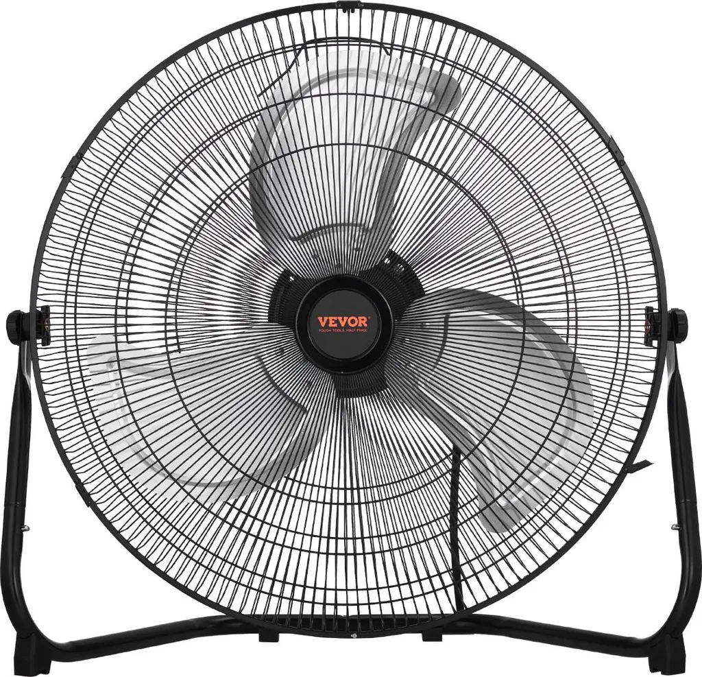Ventilateur sur pied 3 vitesses avec inclinaison 360° et débit 6 m/s