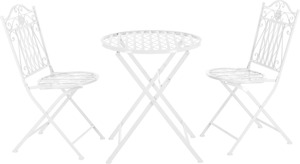 Bistro set 'Biella' 3-dielny skladací kovový biely Obrázok produktu 