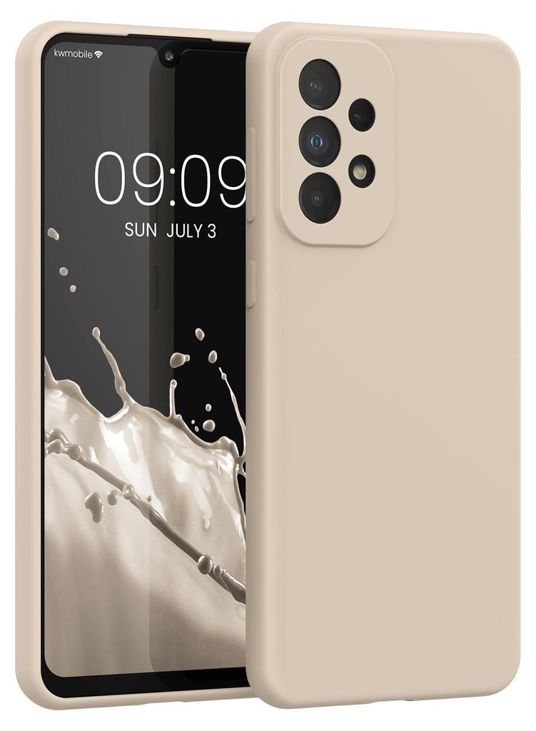 kwmobile Handyhülle für Samsung Galaxy A33 5G Hülle - Case Silikon - Kabelloses Laden - Schutzhülle Cover in Creme