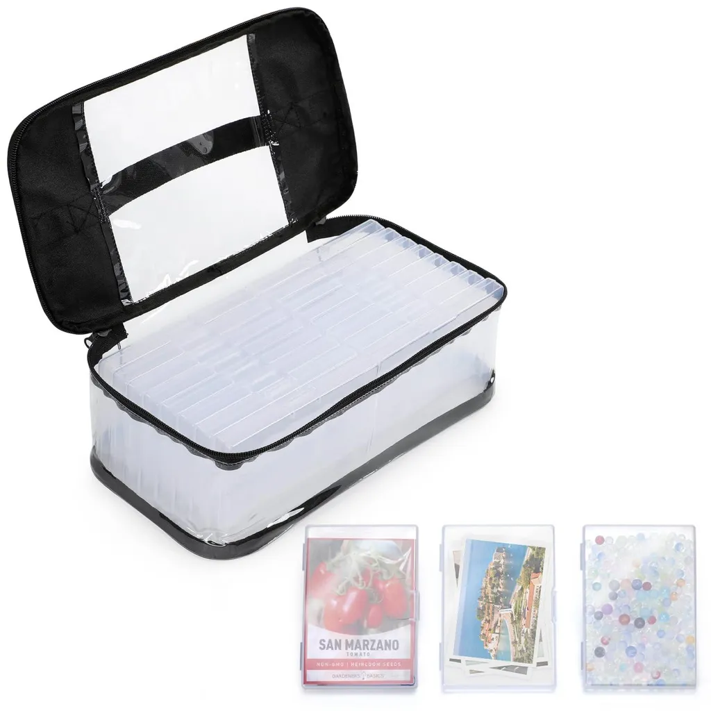 16 Boîtes de Rangement Photos 10x15 avec Sac de Transport Transparent