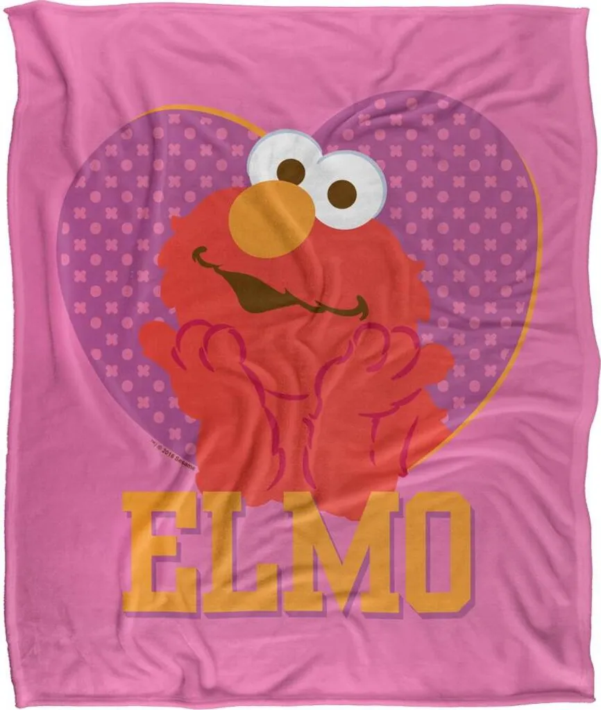 Couverture de Voyage Sesame Street Cœur - Idéale pour Sieste et Décoration