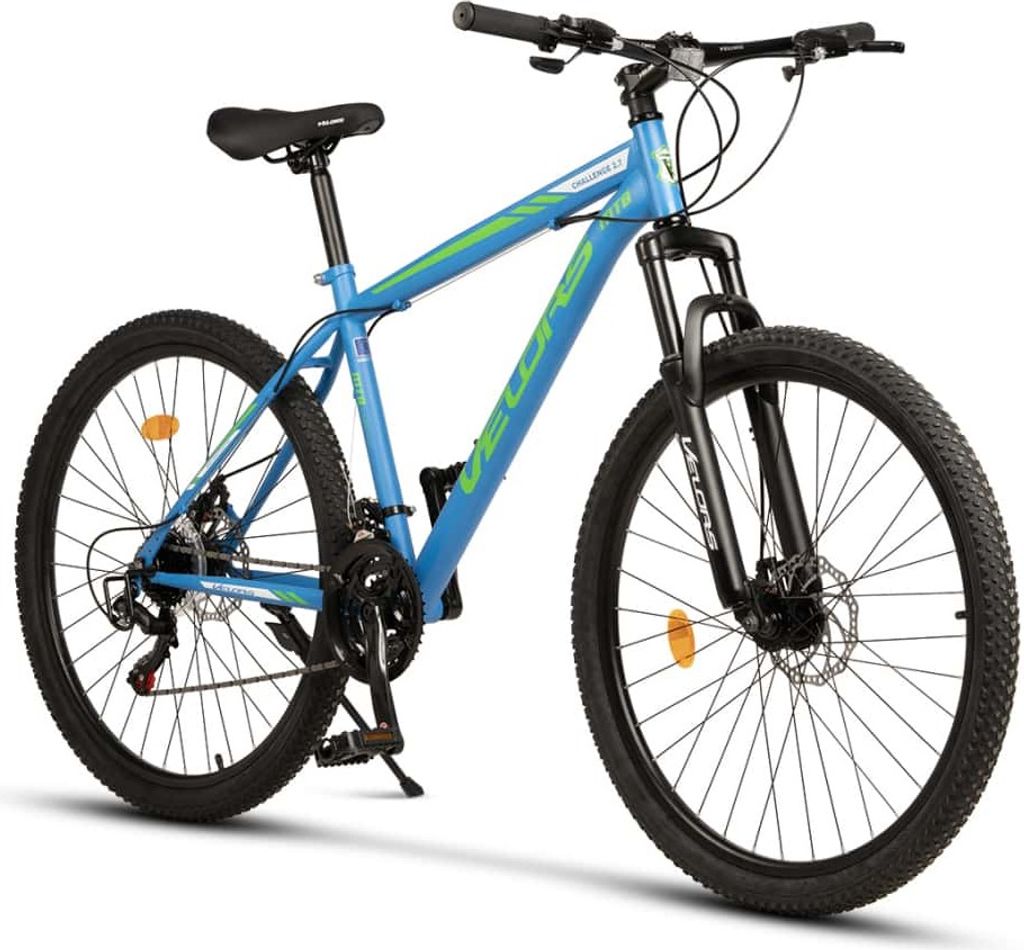 AIORBER Mountainbike, 27,5 Zoll, mit 21-Gang Schaltung, mechanischen Scheibenbremsen, Ganganzeige, Jugendliche Herr Damen Fahrradrad,Schwarz