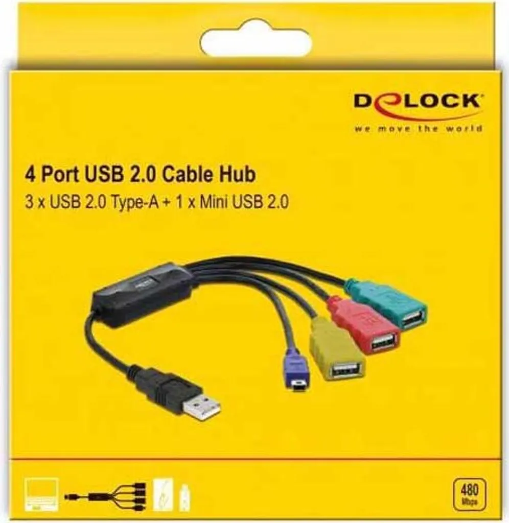 Hub USB 4 Ports Solution pour Manque de Connectique avec Prise Mini B - 5