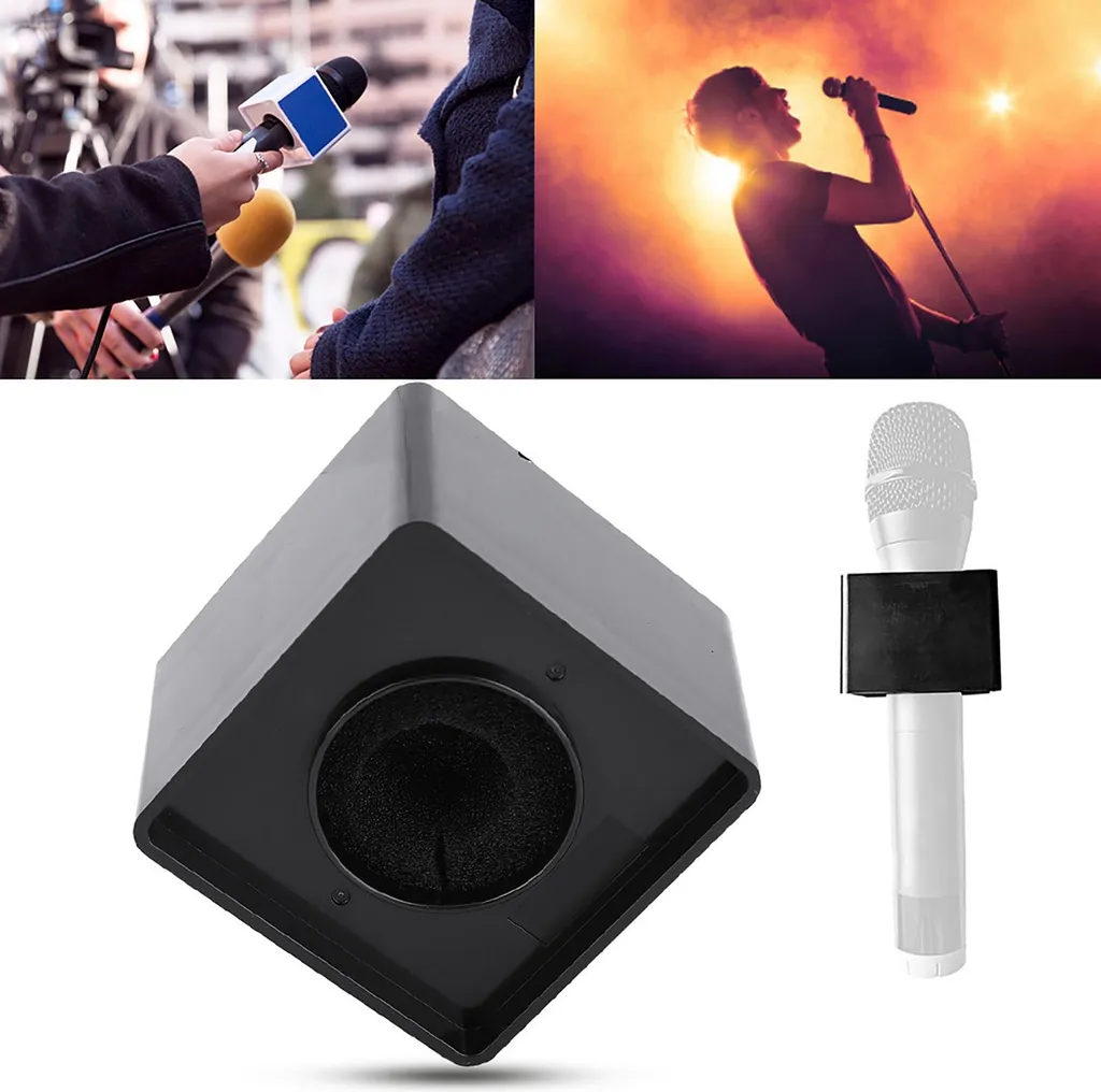 Cubo Microfono Interviste Quadrato ABS 41mm - Personalizzabile Nero - 5