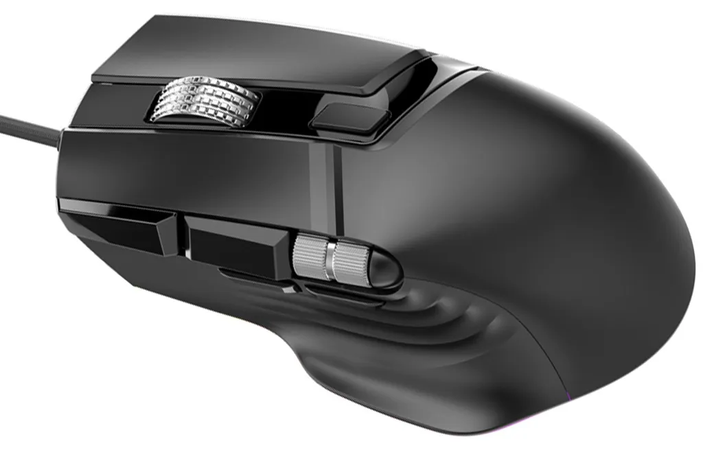 Souris de jeu filaire RGB programmable 12400 DPI avec double molette