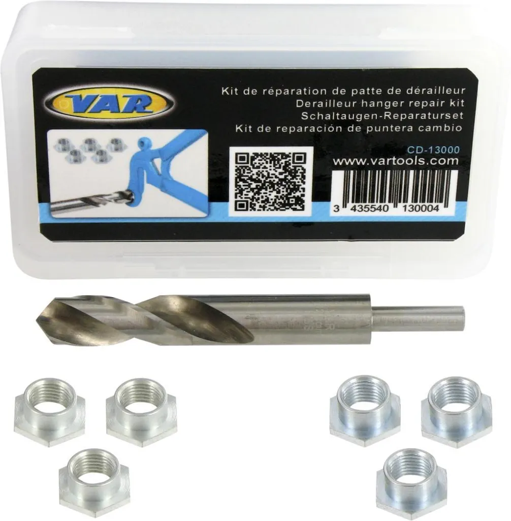 Kit Var de réparation patte dérailleur en acier bleu One Size
