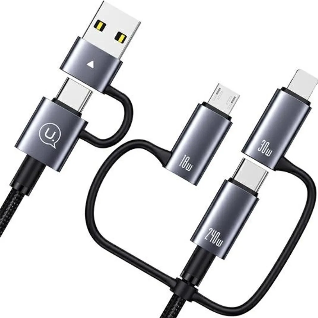Usams 6 in 1 Cavo Viaggio 240W Display - Sufeng 2M per iPhone e PC - 3
