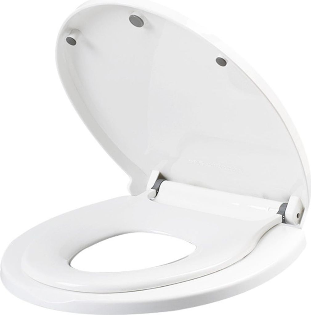 Familien-WC-Sitz - HIMIMI - 44,7 x 37 x 5,5 cm WC-Sitz mit Absenkautomatik und Soft-Close-Funktion für Erwachsene und Kinder
