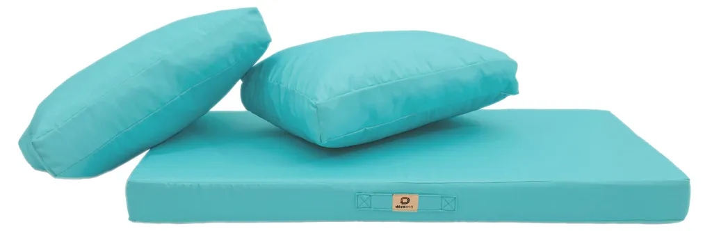 Coussin extérieur déhoussable 100x50cm résistant UV Bleu Caraïbes