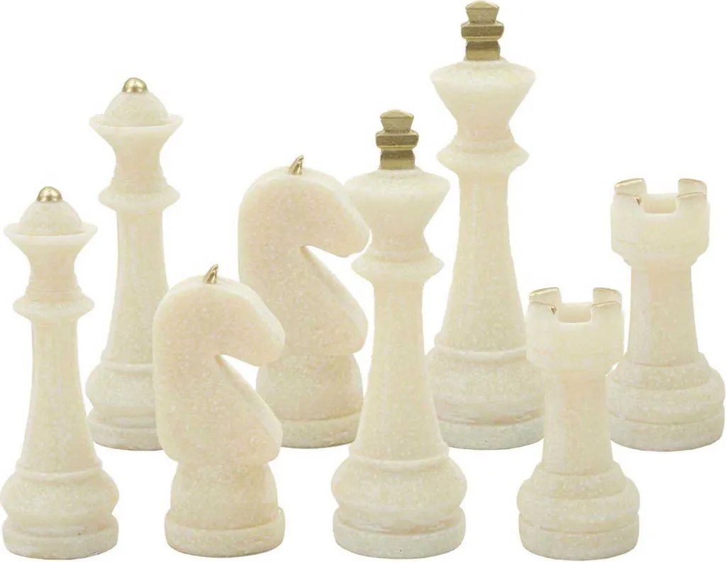 Set Scacchi Mauro Ferretti Quarzy 8 Pezzi Oro Bianco | Design Moderno
