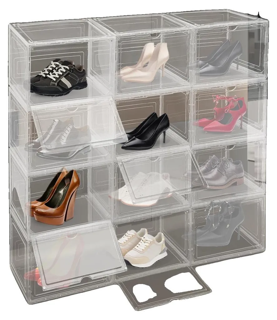Rangement chaussures pour dressing et entrée - Boîte transparente PP