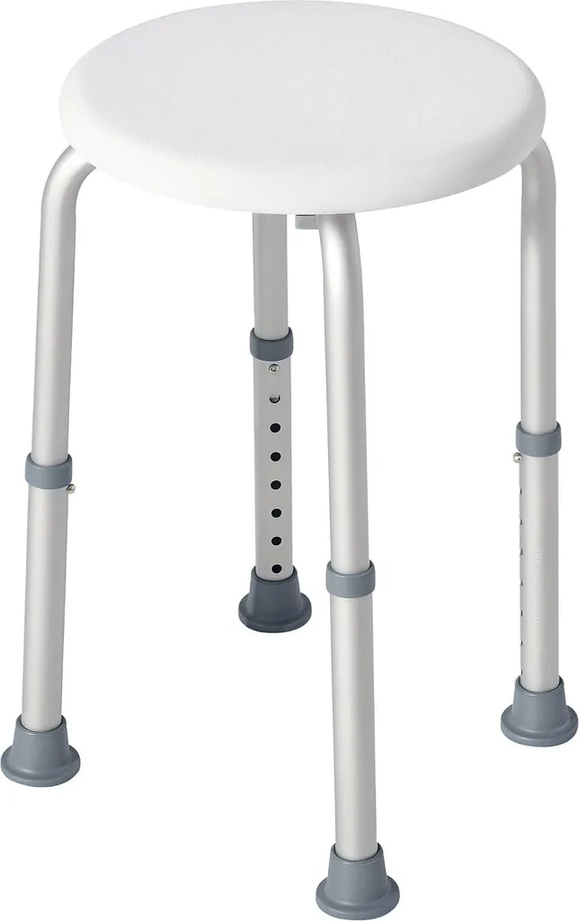 Aide à la toilette pour personne âgée - Tabouret de douche fixe Blanc