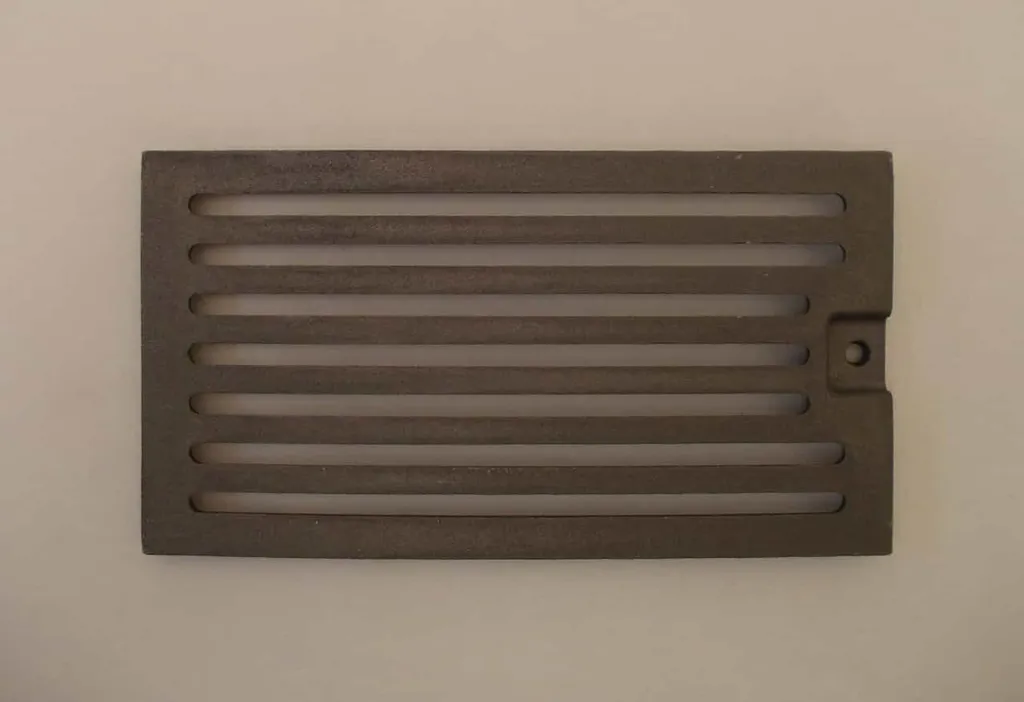 Grille de four 14,5 x 27 cm en fonte robuste pour cheminée et poêle