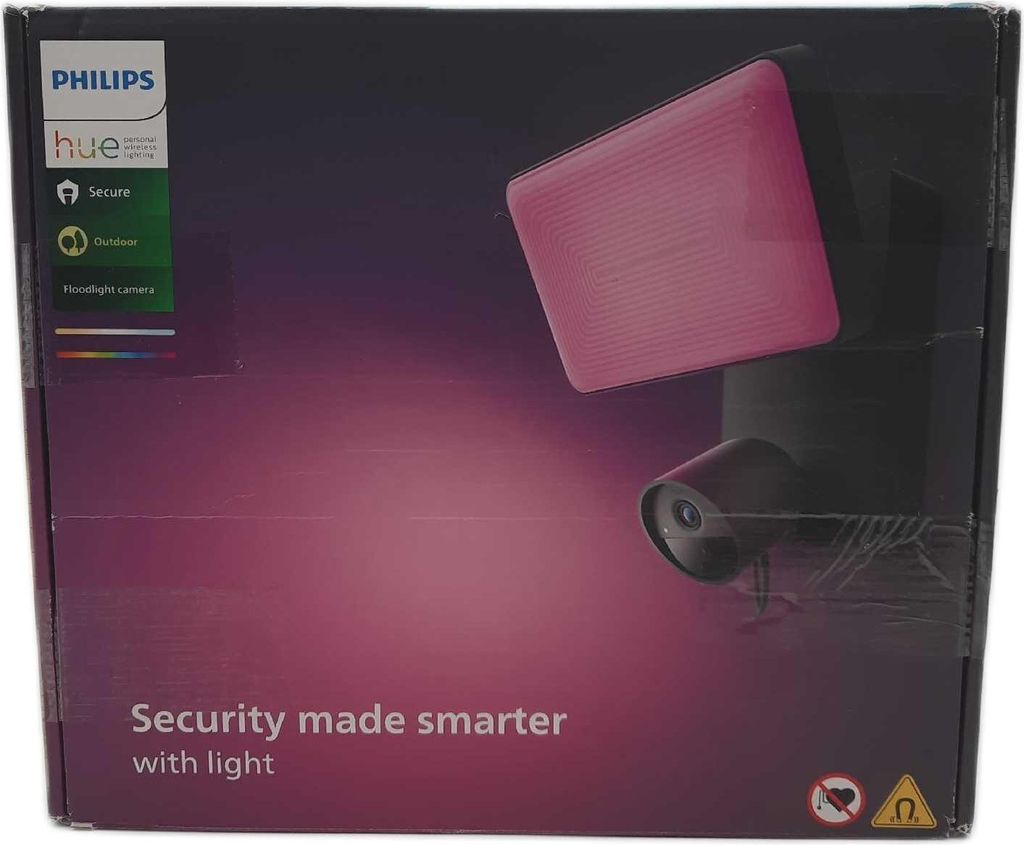 Philips Hue Secure Flutlichtprojektor und Outdoor-Sicherheitskamera FullHD Schwarz
