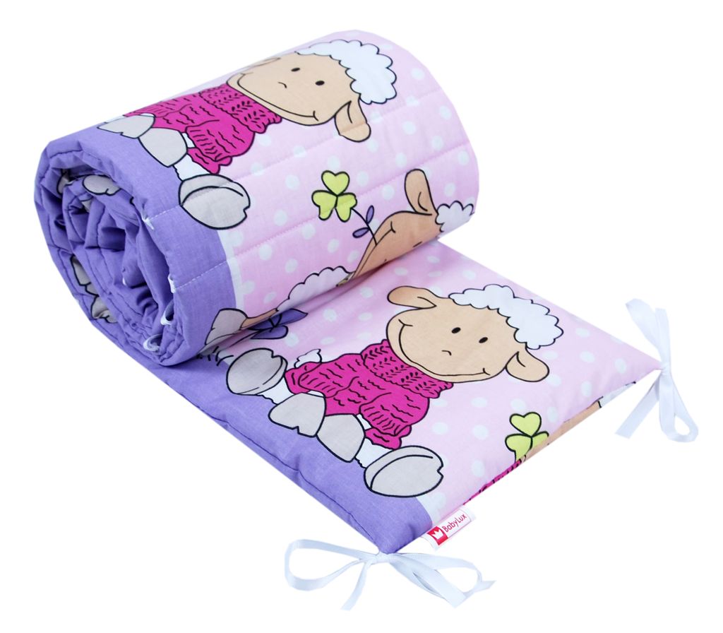 BabyLux Nestchen Bettumrandung 210x30 cm – Kopfschutz für Babybett, Beistellbett & Laufgitter – Weiche Gitterbett-Polsterung - Baumwolle 2. Li...