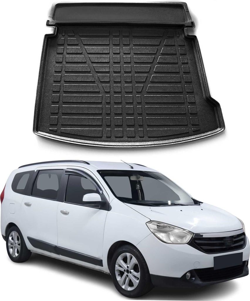 Kofferraumwanne Laderaumwanne für Dacia Lodgy 2012-2024 5tür Gummi TPE Schwarz