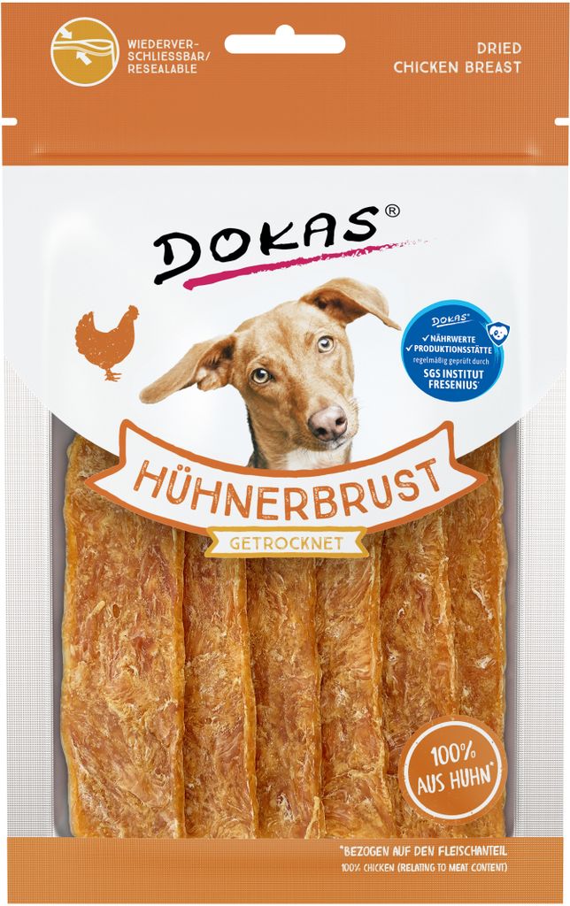 Dokas 70gx12 Hühnerbrust getrocknet Hund