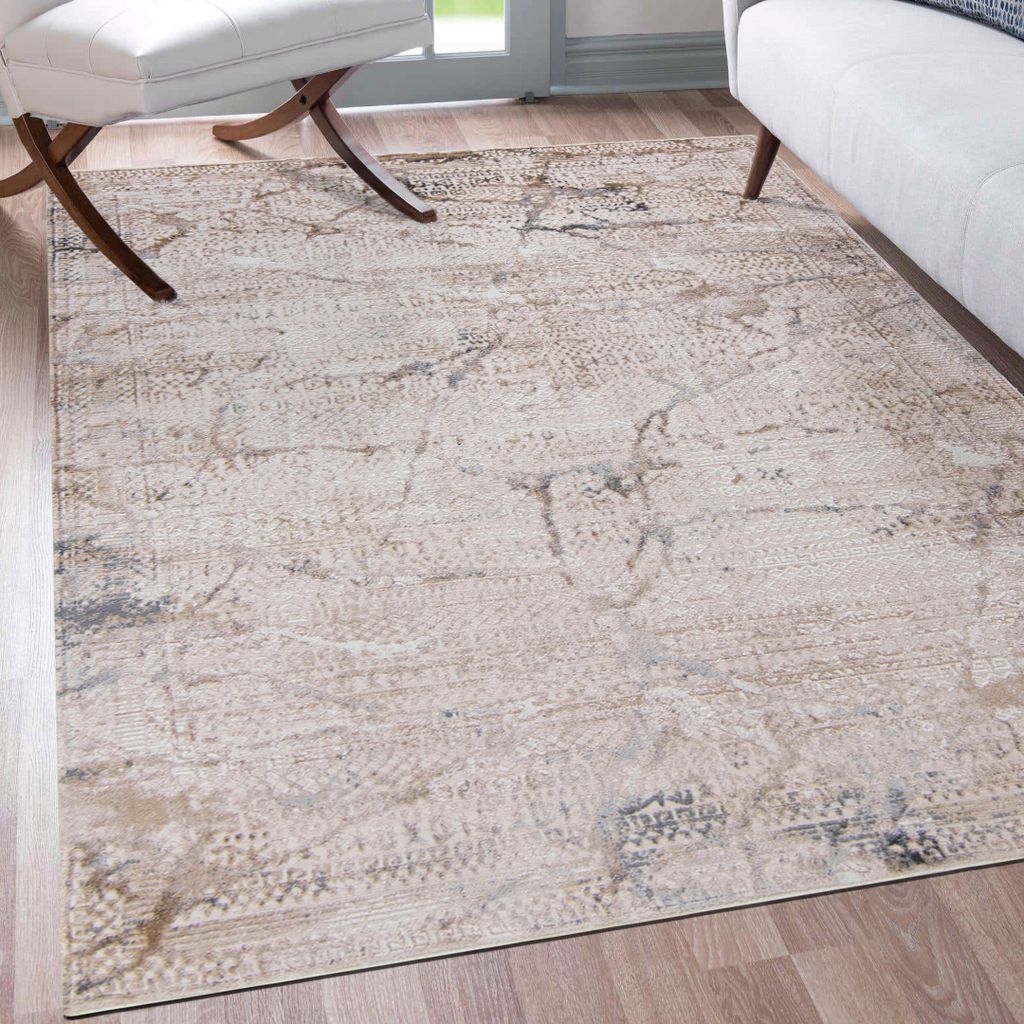 Mazovia Teppich Beige Modern Abstrakt Vintage - Wohnzimmer, Schlafzimmer, Esszimmer, Büro, Kurzflor Rechteckig - - 80 x 150 cm