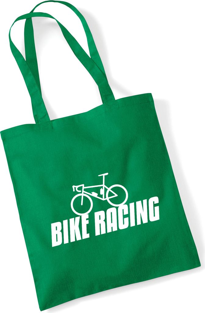 Huuraa Jutebeutel Bike Racing Fahrrad 10 Liter Kelly Green Baumwolle Tasche Geschenkidee