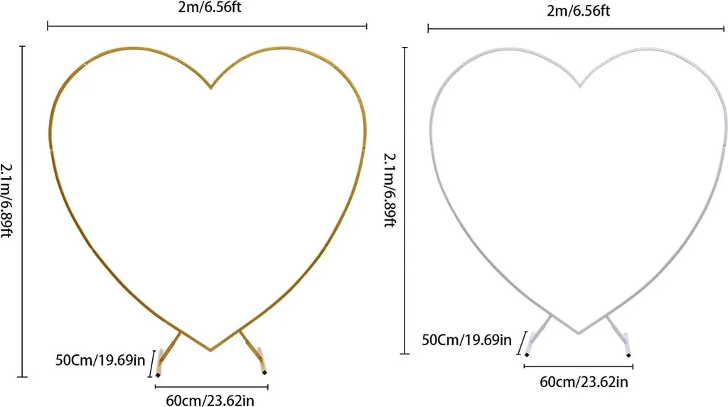 Arche de mariage robuste en cœur 2,1m : structure stable et montage facile - 4