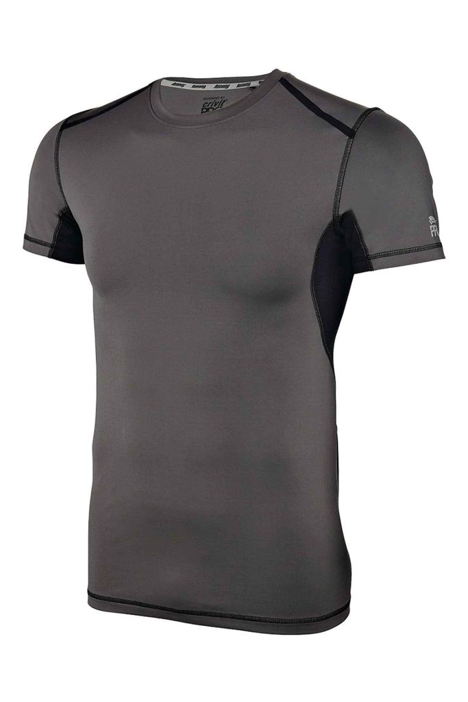 Crivit Pro Herren Funktionsshirt Laufshirt T-Shirt Fitness Shirt Grau S 44/46