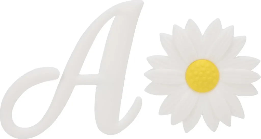 Accessori Borse Spiaggia 2pz: Lettera A e Fiore Bianco in Silicone
