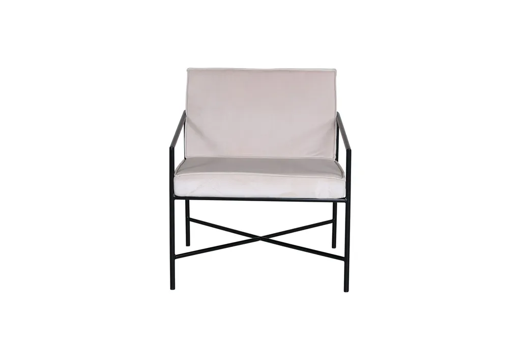 Chaise d'accentuation Rakel Beige - Fauteuil Compact pour Petit Salon Design