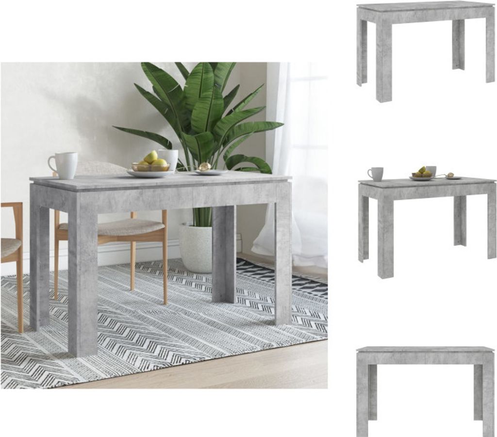 vidaXL Esstisch Betongrau 120x60x76 cm Holzwerkstoff - Esstische
